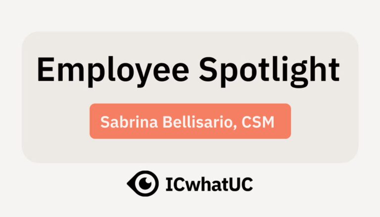 Sabrina Bellissaro, Customer Success Manager, highlighted in an employee spotlight, showcasing her professional demeanor.