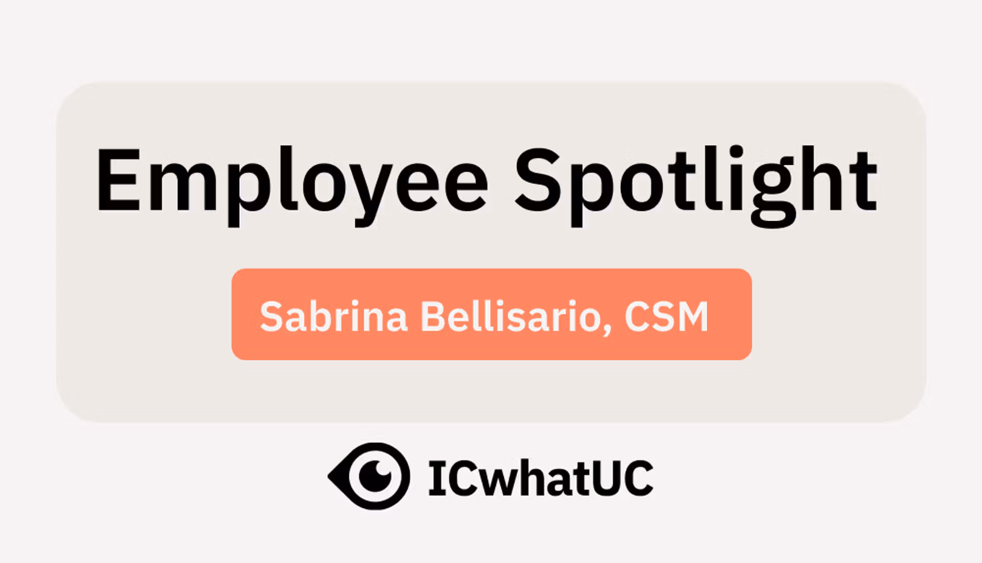 Sabrina Bellissaro, Customer Success Manager, highlighted in an employee spotlight, showcasing her professional demeanor.