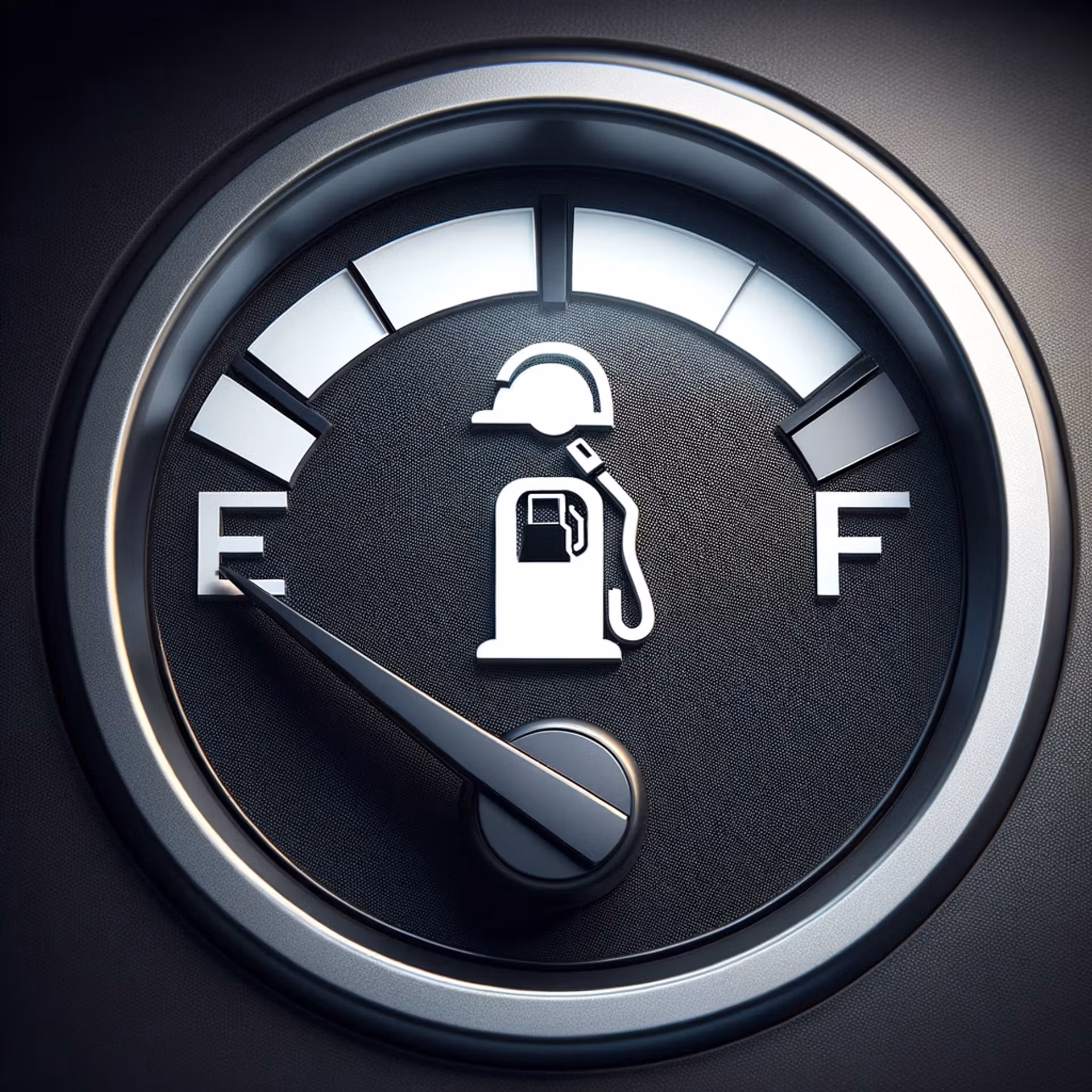 Fuel gauge displaying the word "EF," indicating an empty fuel level.