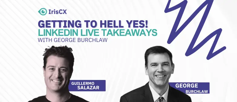 Visual representation of main takeaways from a LinkedIn Live event between George Burchlaw and Guillermo Salazar, emphasizing key insights and highlights shared.