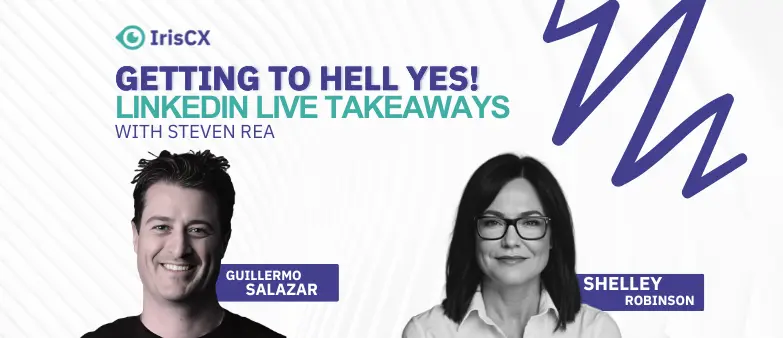 Visual representation of main takeaways from a LinkedIn Live event between Shelley Robinson and Guillermo Salazar, emphasizing key insights and highlights shared.