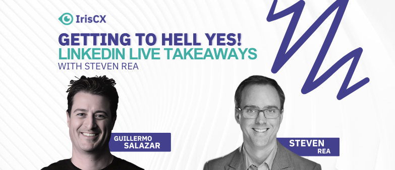 Visual representation of main takeaways from a LinkedIn Live event between Stephen Rea and Guillermo Salazar, emphasizing key insights and highlights shared.