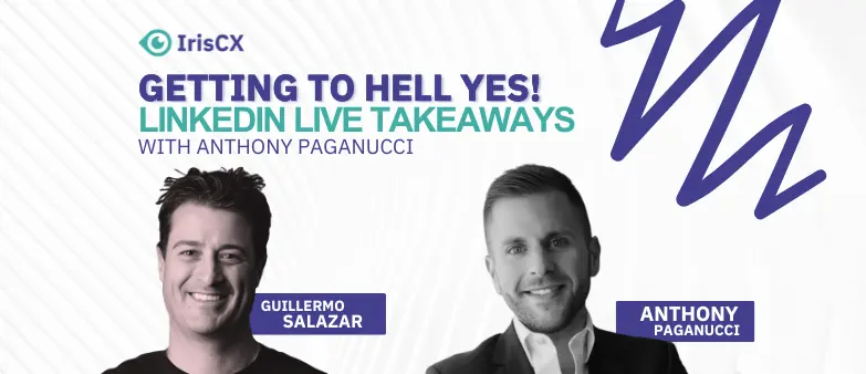 Visual representation of main takeaways from a LinkedIn Live event between Anthony Paganucci Brynson and Guillermo Salazar, emphasizing key insights and highlights shared.