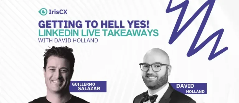 Visual representation of main takeaways from a LinkedIn Live event between David Holland and Guillermo Salazar, emphasizing key insights and highlights shared.