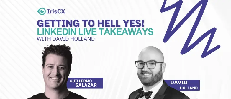 Visual representation of main takeaways from a LinkedIn Live event between David Holland and Guillermo Salazar, emphasizing key insights and highlights shared.