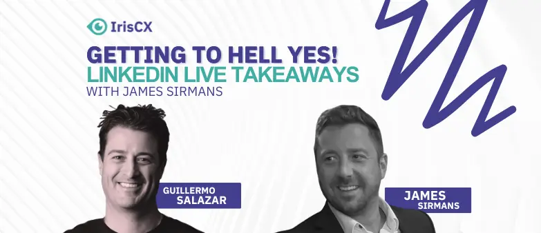 Visual representation of main takeaways from a LinkedIn Live event between James Sirman and Guillermo Salazar, emphasizing key insights and highlights shared.