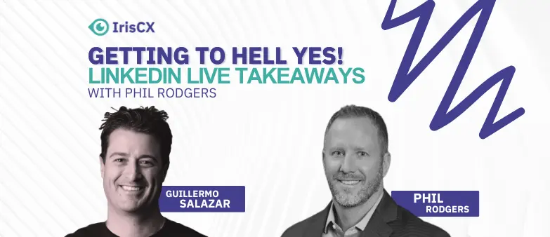 Visual representation of main takeaways from a LinkedIn Live event between Phil Rodgers and Guillermo Salazar, emphasizing key insights and highlights shared.
