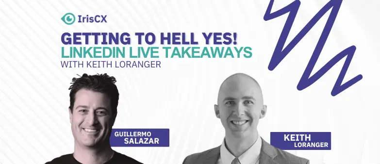 Visual representation of main takeaways from a LinkedIn Live event between Keith Loranger and Guillermo Salazar, emphasizing key insights and highlights shared.