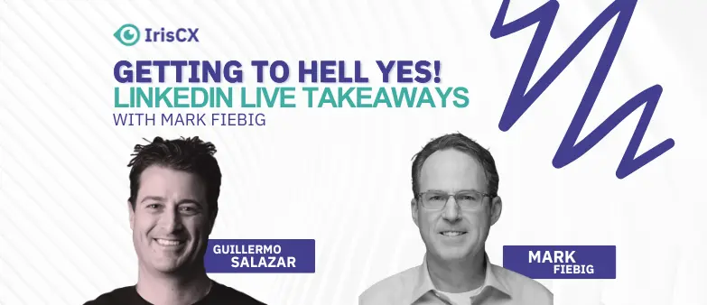 Visual representation of main takeaways from a LinkedIn Live event between Mark Fiebig and Guillermo Salazar, emphasizing key insights and highlights shared.