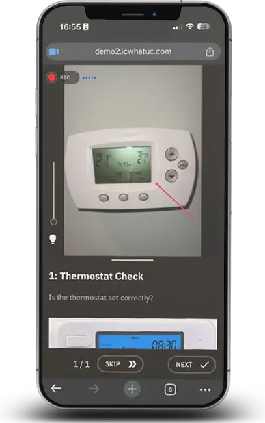 A smartphone displaying a smart thermostat interface, showing temperature settings and energy usage statistics.