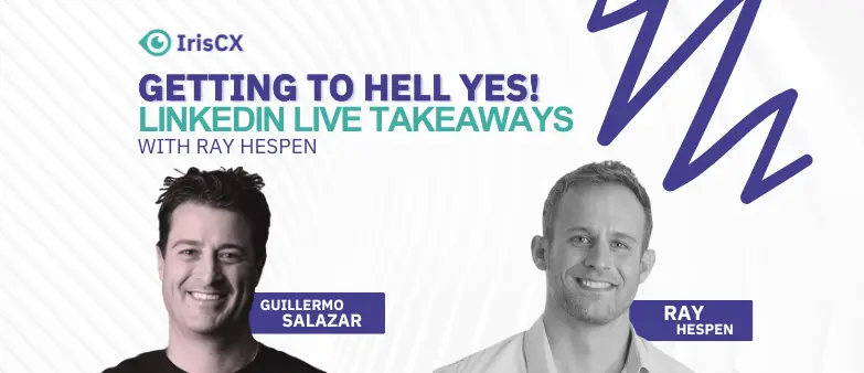 Visual representation of main takeaways from a LinkedIn Live event between Ray Hespen and Guillermo Salazar, emphasizing key insights and highlights shared.