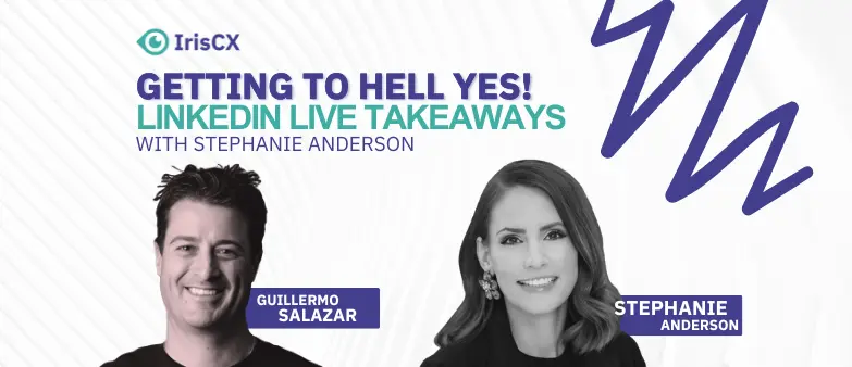 Visual representation of main takeaways from a LinkedIn Live event between Stephanie Anderson and Guillermo Salazar, emphasizing key insights and highlights shared.