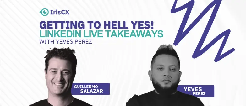 Visual representation of main takeaways from a LinkedIn Live event between Yvan Perez and Guillermo Salazar, emphasizing key insights and highlights shared.
