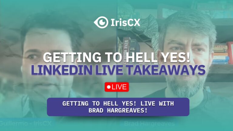 Visual representation of main takeaways from a LinkedIn Live event between Brad Hargreaves and Guillermo Salazar, emphasizing key insights and highlights shared.