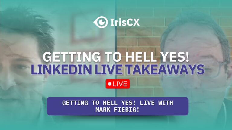 Visual representation of main takeaways from a LinkedIn Live event between Mark Fiebig and Guillermo Salazar, emphasizing key insights and highlights shared.