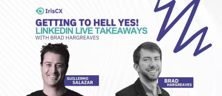 Visual representation of main takeaways from a LinkedIn Live event between Brad Hargreaves and Guillermo Salazar, emphasizing key insights and highlights shared.